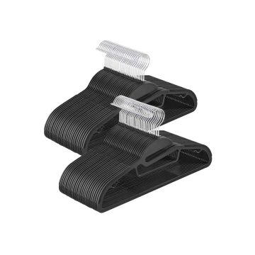 Clothes hangers 50pcs, black/silver color