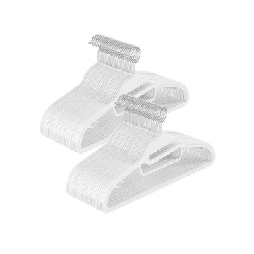Clothes hangers 50pcs, white/silver color