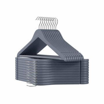 Wooden clothes hangers 20 pcs. silver-gray color