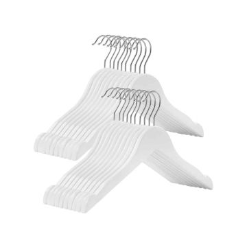 Set of 20 children's hangers, white