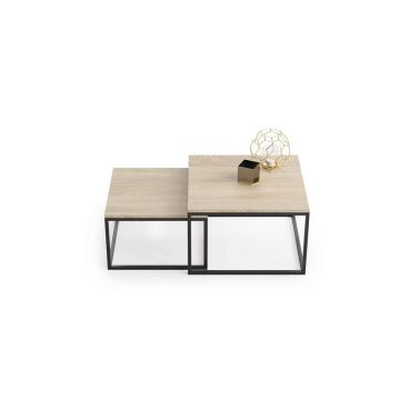 Stolik kawowy Twin 70x70x42cm / 60x60x36 cm, beżowy