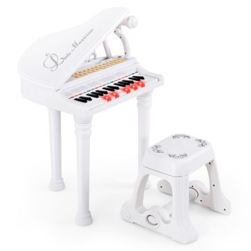 Pianino dziecięce z krzesłem, białe