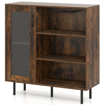 Szafka kuchenna 95x35x98cm, ciemnobrązowa/czarna