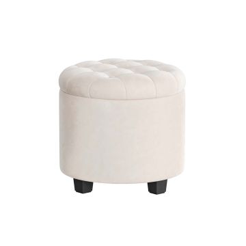 Puf SONGMICS o pojemności 42 l, szary, Ø 45 × 44,5 cm