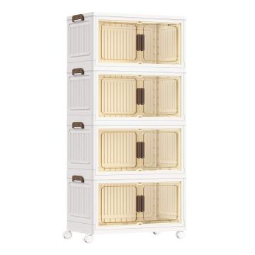 Skrzynie do przechowywania SONGMICS, 4 poziomy, 220 l, białe, 60 × 120 × 32,5 cm