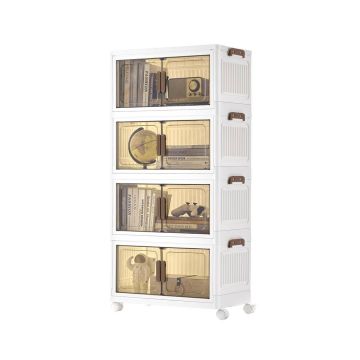 Skrzynki do przechowywania SONGMICS, 4 poziomy, 45 l, białe, 55 × 111 × 31 cm
