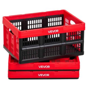 Skrzynki do przechowywania VEVOR ZJKS493624W, 3 szt., 32 l, czerwono-czarne, 48,3 × 35,3 × 23,8 cm
