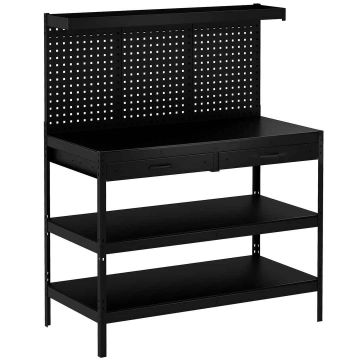 Workbench, 2 drawers, 2 adjustable shelves, 122 × 156 × 61 cm