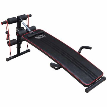 Multifunctional training bench Homcom 137.5x55.5x68cm., black/red