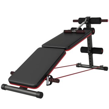 Multifunctional training bench Homcom 137x51x66cm., black/red