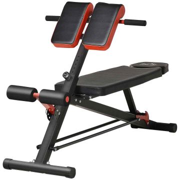 Multifunctional training bench Homcom 64x146x85cm., black/red