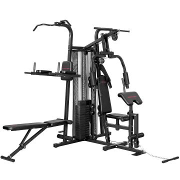 Trenażer wielofunkcyjny, blok ciężarków 69 kg, czarny, 250 × 213 × 183 cm