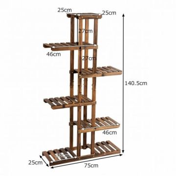 Flower stand 75x25x140cm., brown