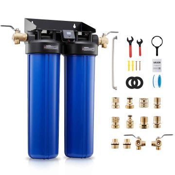 System wody dejonizowanej VEVOR PRS-207XCGB, żywice DI 2 × 4 l, 360 × 210 × 665 mm