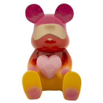 Decorative figurine Rainbow teddy bear, sitting, 21.5 × 32 × 20.5 cm