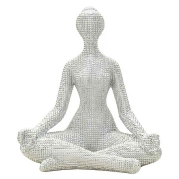 Decorative statue of a woman in a yoga pose, 20.5 × 23 × 15.5 cm
