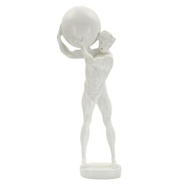 Decorative sculpture Mauro Ferretti Atlas, White, 18 × 50 × 12.5 cm