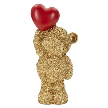 Decorative teddy bear with a heart, 9 × 18.8 × 6.5 cm