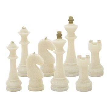 Quarzy decorative chess piece set, 8 pieces, Ø 4.4 × 9.2 cm; Ø 4.3 × 13.3 cm; Ø 5 × 16 cm; Ø 4.5 × 10.3 cm