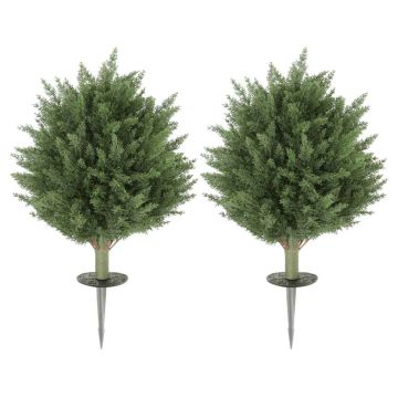 Artificial cypress trees, 2 pcs, Ø40 × 60 cm