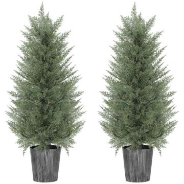 Artificial cypress trees, 2 pcs, Green, Ø15 × 90 cm