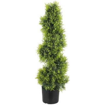 Artificial spiral shrub plant, 693 leaves, Green, Ø16.5 × 90 cm