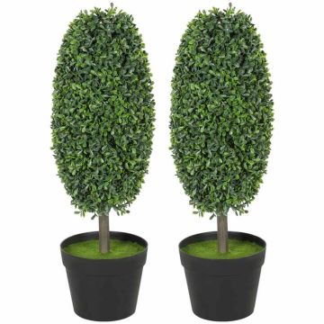 Artificial plant set, 2 pcs., 322 leaves, Green, Ø17.5 × 60 cm