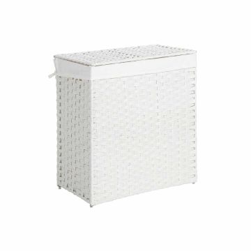 Laundry basket made of white polyrattan