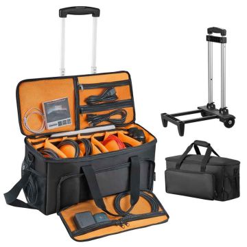 DJ cable bag VEVOR, 6 removable dividers, 53 × 19.5 × 32 cm