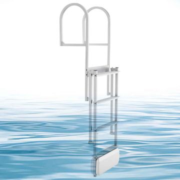 Dock ladder VEVOR HXZTSS-XP-4, 4-step retractable, 41 × 15 × 121 cm