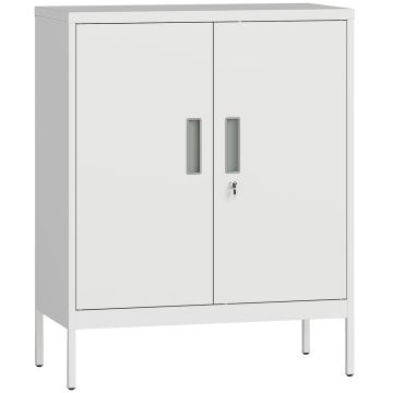 Szafka na dokumenty, 2 drzwi i 2 półki, 80 × 100 × 40 cm