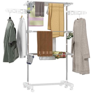 Clothes dryer Homcom 142x55x152cm., silver/white