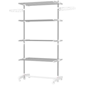 Clothes dryer Homcom 142x55x172cm., silver/white