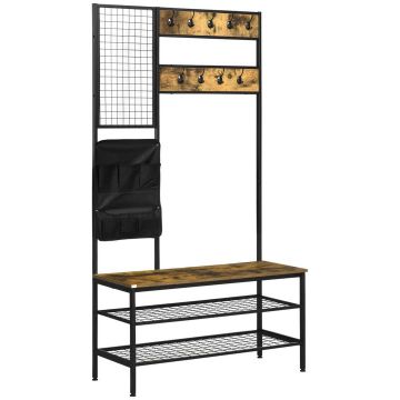 Clothes rack Homcom 100x40x185cm., black/light brown