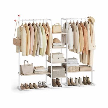 Вешалка для одежды SONGMICS HOME RGR012K01, 6 полок, Бежевая/белая, 163,6 × 175,3 × 33,8 см