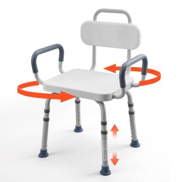 Shower chair VEVOR, with armrests and backrest, 55 × 87.5 × 49.5 cm