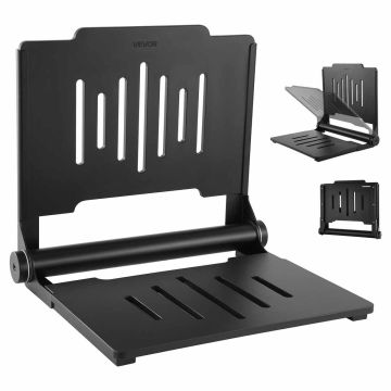 Shower seat VEVOR EA03-BW1816-NH-PH-CSHB, Foldable, with back support, Black, 547 × 500 × 135 mm