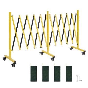 Podwójna bariera ochronna przemysłowa VEVOR XSJ-S-0006, żółto-czarna, 450–5460 × 588 × 1020 mm