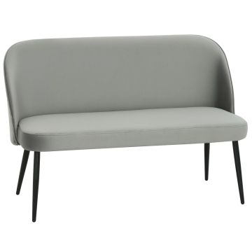Sofa dwuosobowa, 2-osobowa, szara, 127 × 84,5 × 63 cm