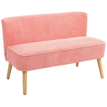 Sofa dwuosobowa, 2-osobowa, różowa, 117 × 77 × 56,5 cm