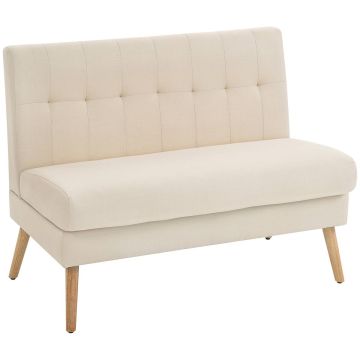 Sofa dwuosobowa, 2-osobowa, beżowa, 118 × 68 × 90 cm