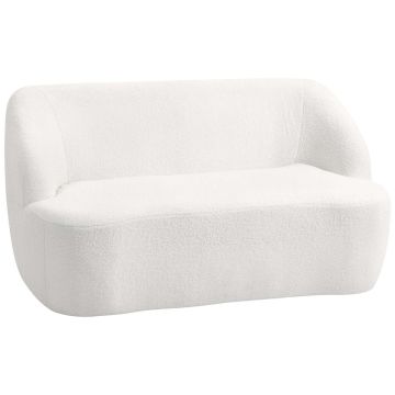 Sofa dwuosobowa, biała, 142 × 73,5 × 85 cm