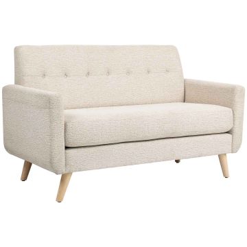 Sofa dwuosobowa, beżowa, 134 × 82 × 71 cm