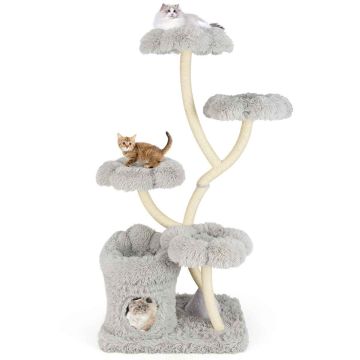 Scratching post 76x59x165cm., gray/beige