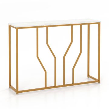 Konsola 110x30x80cm, kolor biało-złoty