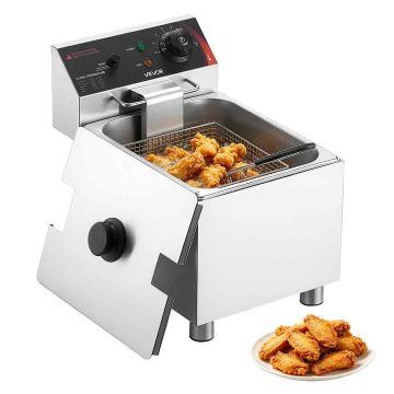 Electric fryer VEVOR SEF-8L, 1 tank, 1 basket, 48 × 41 × 32 cm