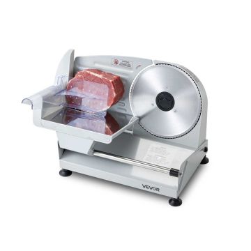 Krajalnica elektryczna do mięsa VEVOR SL520, 1 nóż, szara, 38 × 24,5 × 27,5 cm