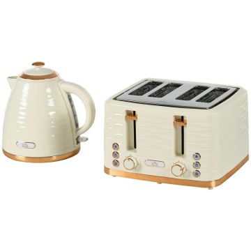 Electric kettle and toaster set, 1.7 l, 4 slices, 7 levels