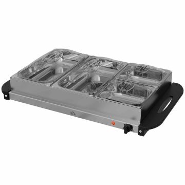 Electric food warmer, 6.8 l, 300 W, Silver, 64 × 36.4 × 14 cm