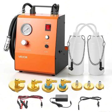 Zestaw do odpowietrzania hamulców elektrycznych VEVOR YS-0115D, 7 adapterów, 205 × 240 × 305 mm